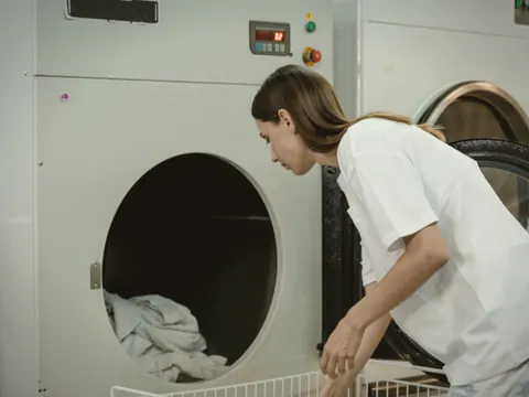 A service wash going into one of the big machines